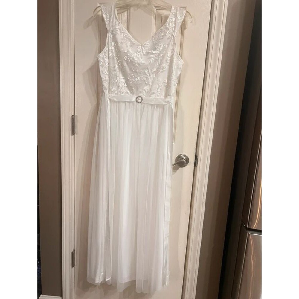 Candalite White Bridal Gown L Ghost Bride Halloween Angel Formal Maxi Dress